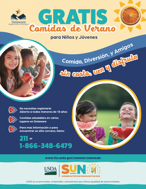 DDOE Summer Meals Poster (Spanish)